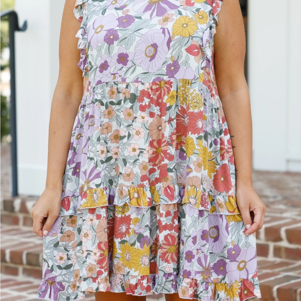 Floral Tiered Sleeveless Dress